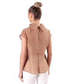 Tencel blouse with back buttons