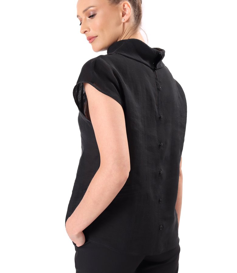 Tencel blouse with back buttons