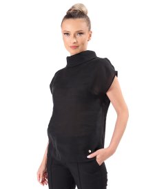 Tencel blouse with back buttons