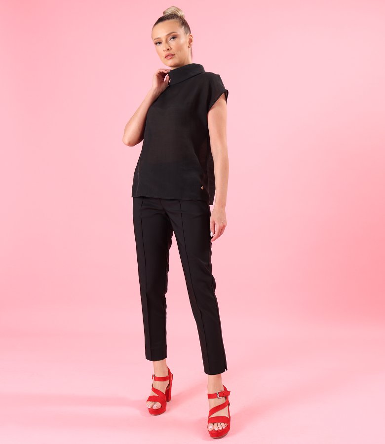 Tencel blouse with back buttons
