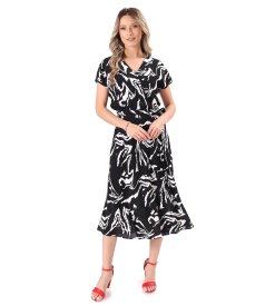 Rochie eleganta din viscoza imprimata