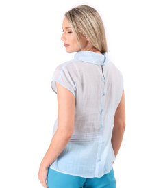 Tencel blouse with back buttons