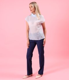Tencel blouse with back buttons