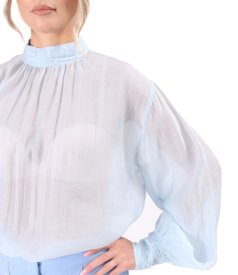 Elegant Tencel blouse with long sleeves