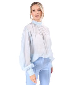 Elegant Tencel blouse with long sleeves
