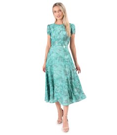 Elegant midi dress in printed viscose