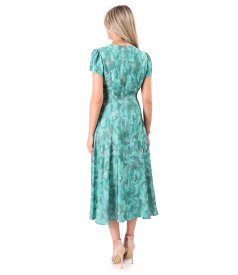 Elegant midi dress in printed viscose
