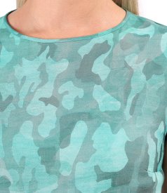 Elegant midi dress in printed viscose