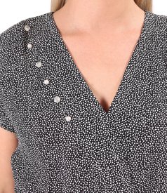Elegant polka-dot print viscose dress