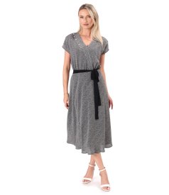Elegant polka-dot print viscose dress