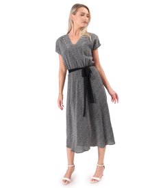 Elegant polka-dot print viscose dress