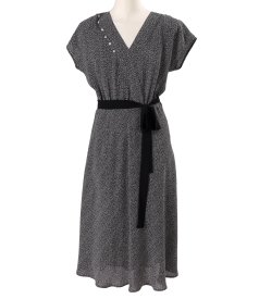 Rochie eleganta din viscoza imprimata cu picouri