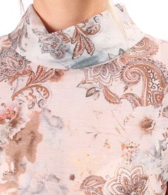 Elegant paisley-print Tencel blouse
