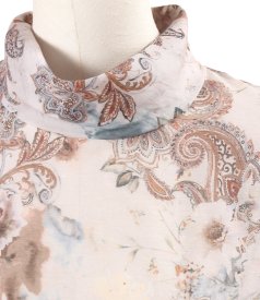 Bluza eleganta cu tencel imprimat cu motive paisley