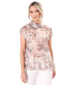 Elegant paisley-print Tencel blouse