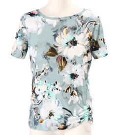Stretch jersey blouse with drawstring hem