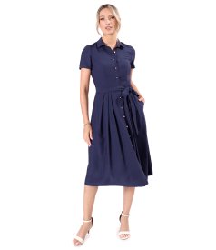 Elegant shirt dress in lightly crinkled viscose
