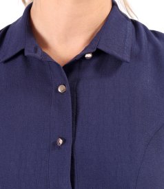 Elegant shirt dress in lightly crinkled viscose