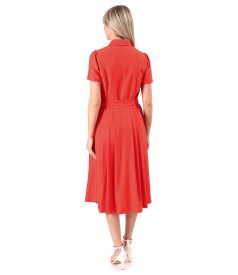 Elegant shirt dress in lightly crinkled viscose