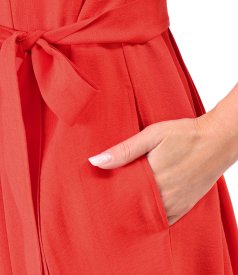 Elegant shirt dress in lightly crinkled viscose