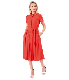 Elegant shirt dress in lightly crinkled viscose