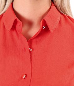 Elegant shirt dress in lightly crinkled viscose