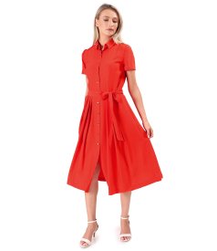 Elegant shirt dress in lightly crinkled viscose