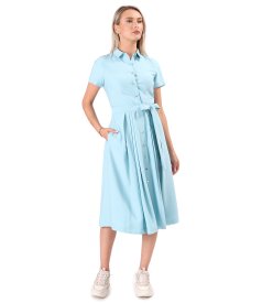 Elegant shirt dress in lightly crinkled viscose