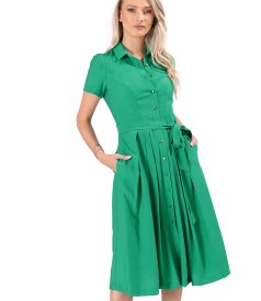 Elegant shirt dress in lightly crinkled viscose