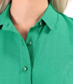 Elegant shirt dress in lightly crinkled viscose