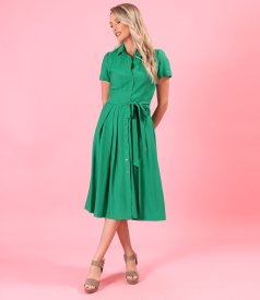 Elegant shirt dress in lightly crinkled viscose