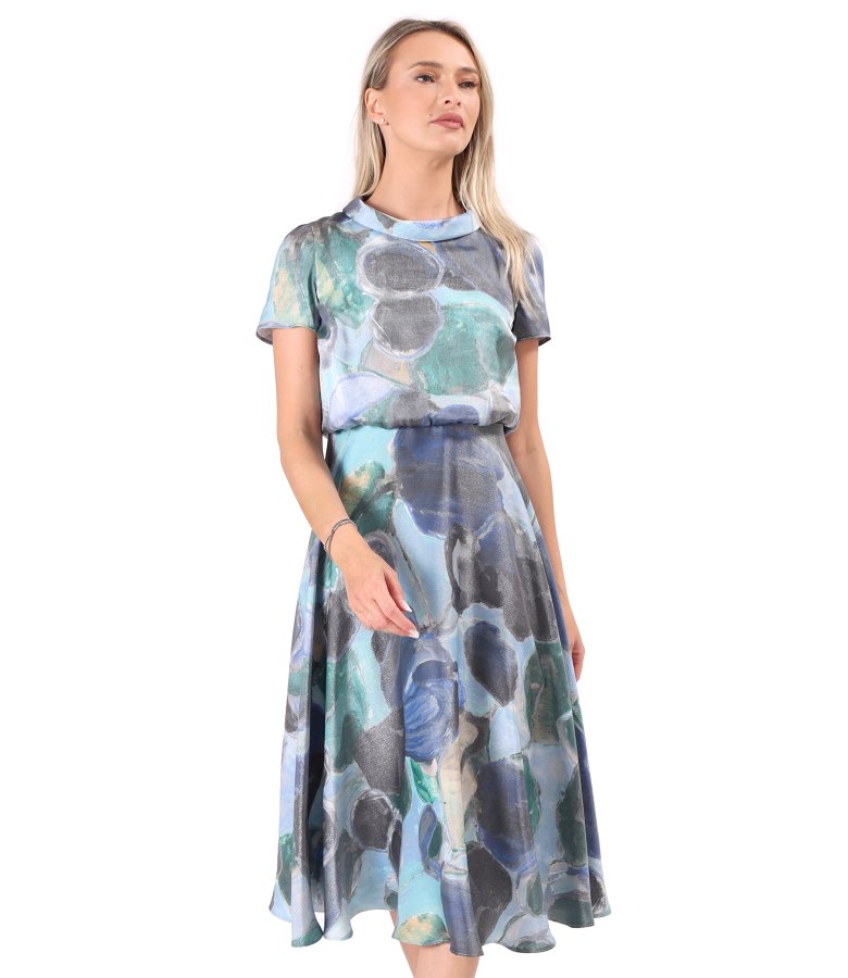 Elegant midi dress made of viscose-rich organza with a metallic effect