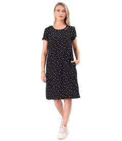 Relaxed-fit polka-dot print viscose dress