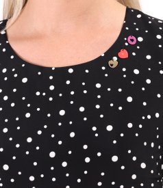 Relaxed-fit polka-dot print viscose dress