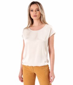 Elegant relaxed-fit satin viscose blouse