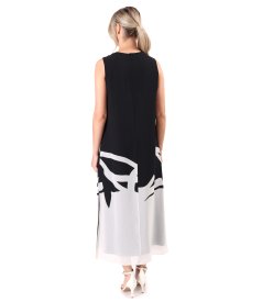 Rochie eleganta lunga din voal imprimat