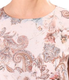 Rochie eleganta cu tencel imprimat cu motive paisley