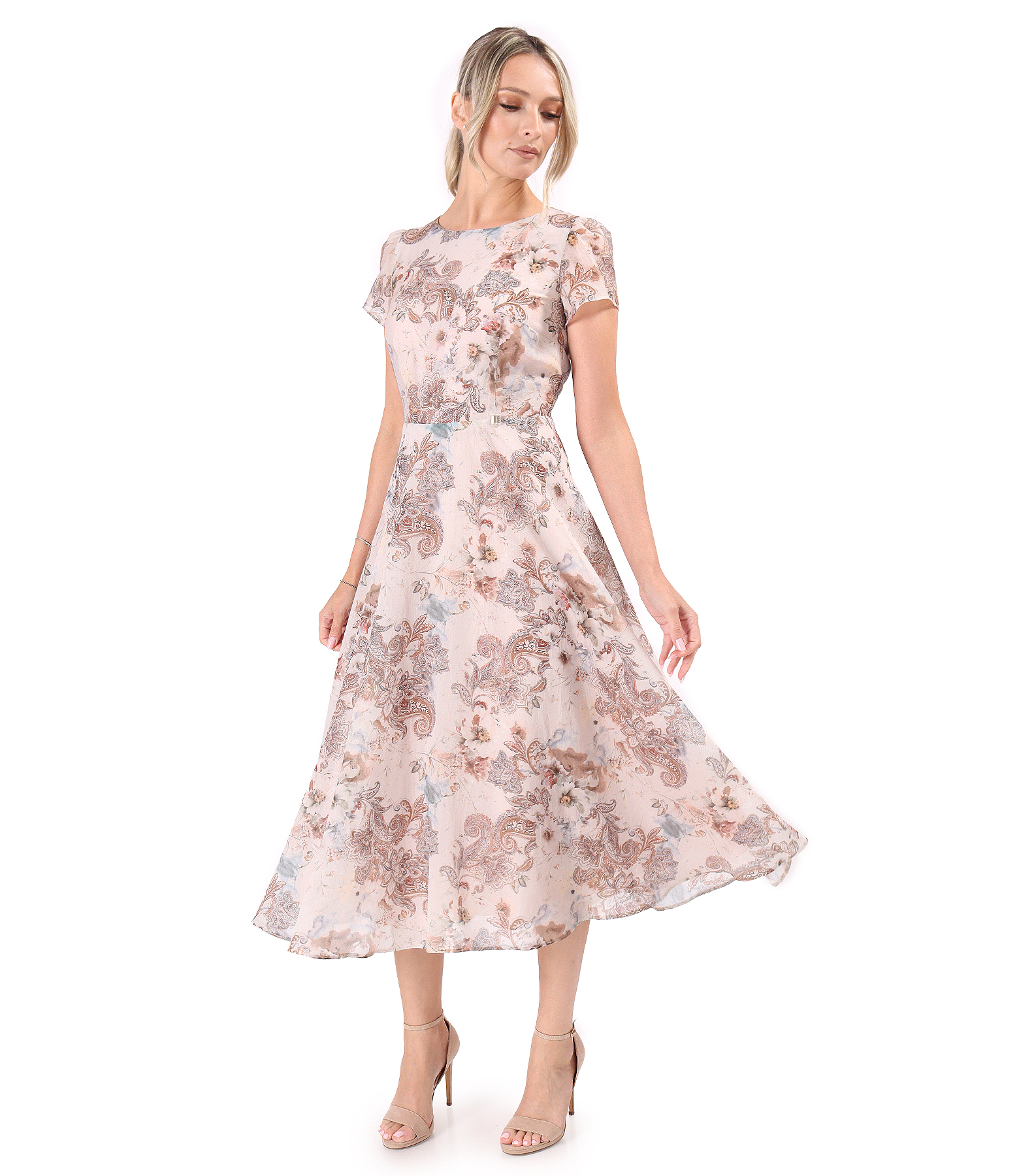 Elegant paisley-print Tencel dress