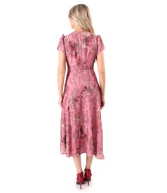 Elegant midi dress in printed viscose