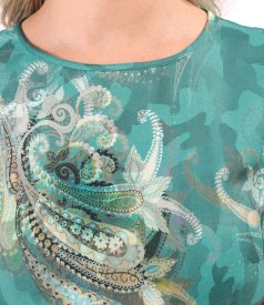 Elegant midi dress in printed viscose