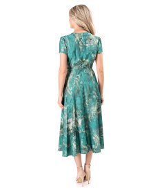 Elegant midi dress in printed viscose