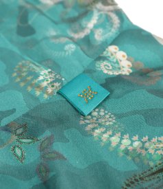 Elegant midi dress in printed viscose