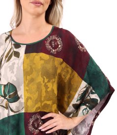 Oversized viscose dress with artistic print