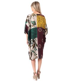Oversized viscose dress with artistic print