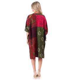 Oversized viscose dress with artistic print