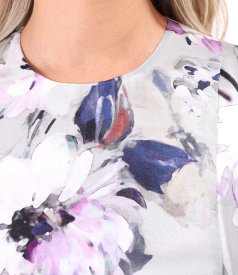 Relaxed-fit midi dress in viscose and silk with floral print