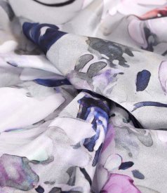 Relaxed-fit midi dress in viscose and silk with floral print