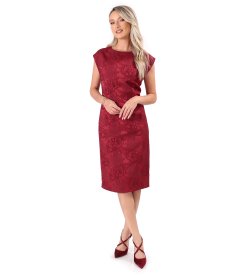 Elegant floral jacquard dress