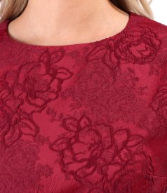 Elegant floral jacquard dress