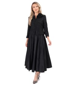 Sacou elegant din brocart elastic cu motive florale
